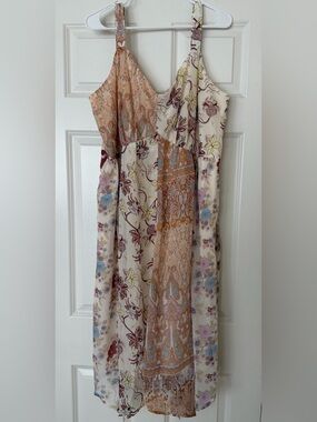 Lane Bryant Bohemian Floral Patchwork Midi Dress - Beige Multi Size 20 NWT